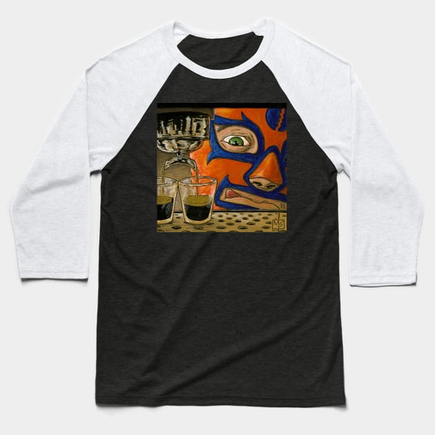 Luchador Espresso Gold Baseball T-Shirt by mikeskki